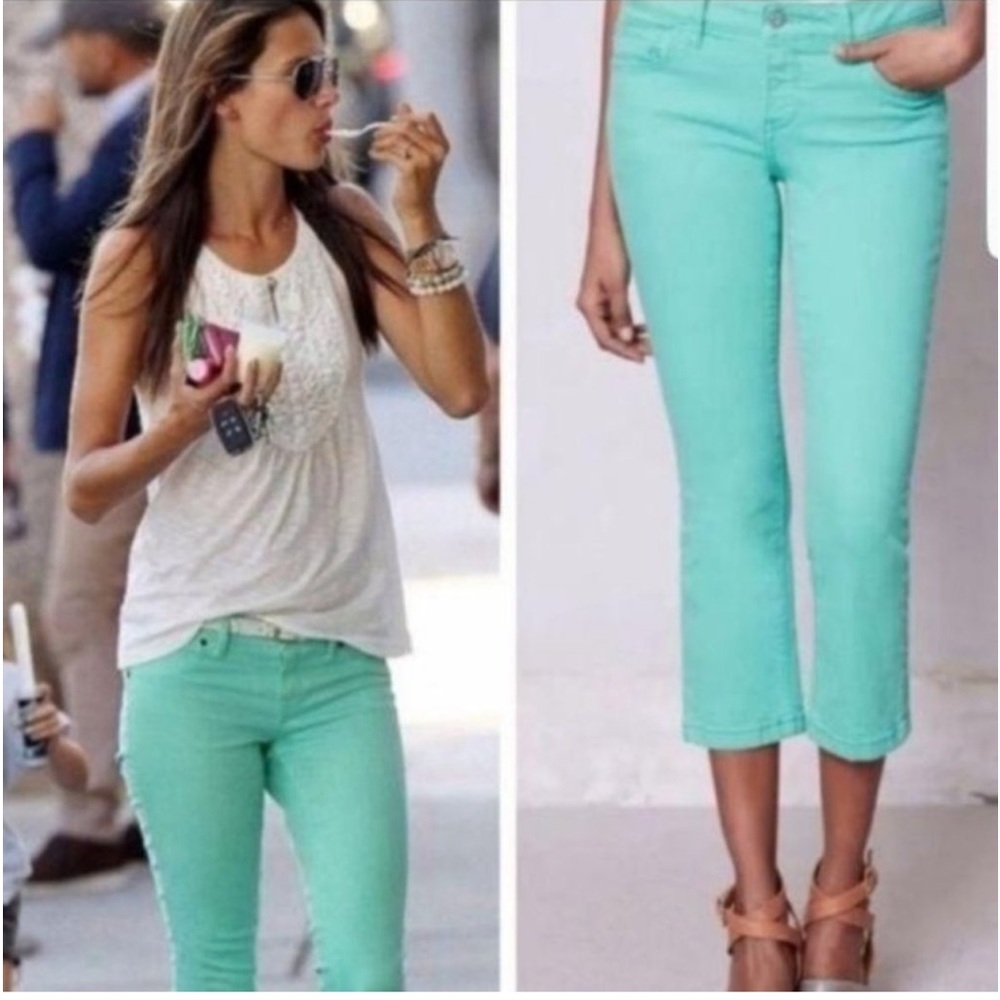 Anthropologie Pilcro letterpress mint cropped jean